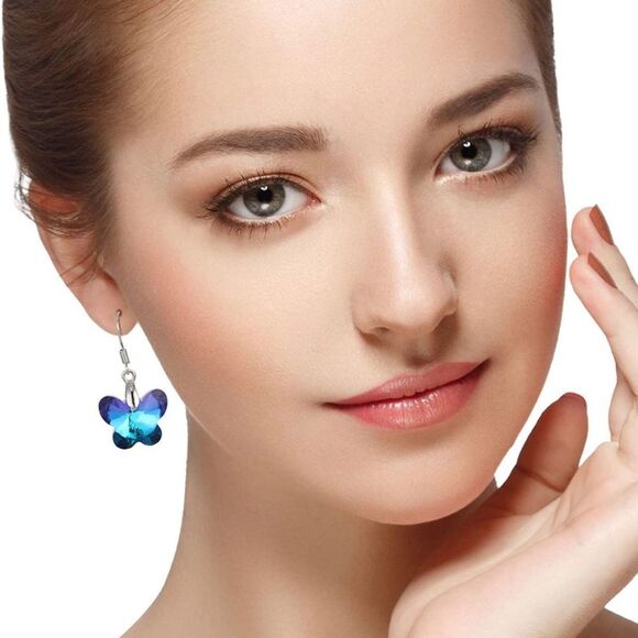 Beautiful 925 crystal butterfly earrings - Picture 3 of 11